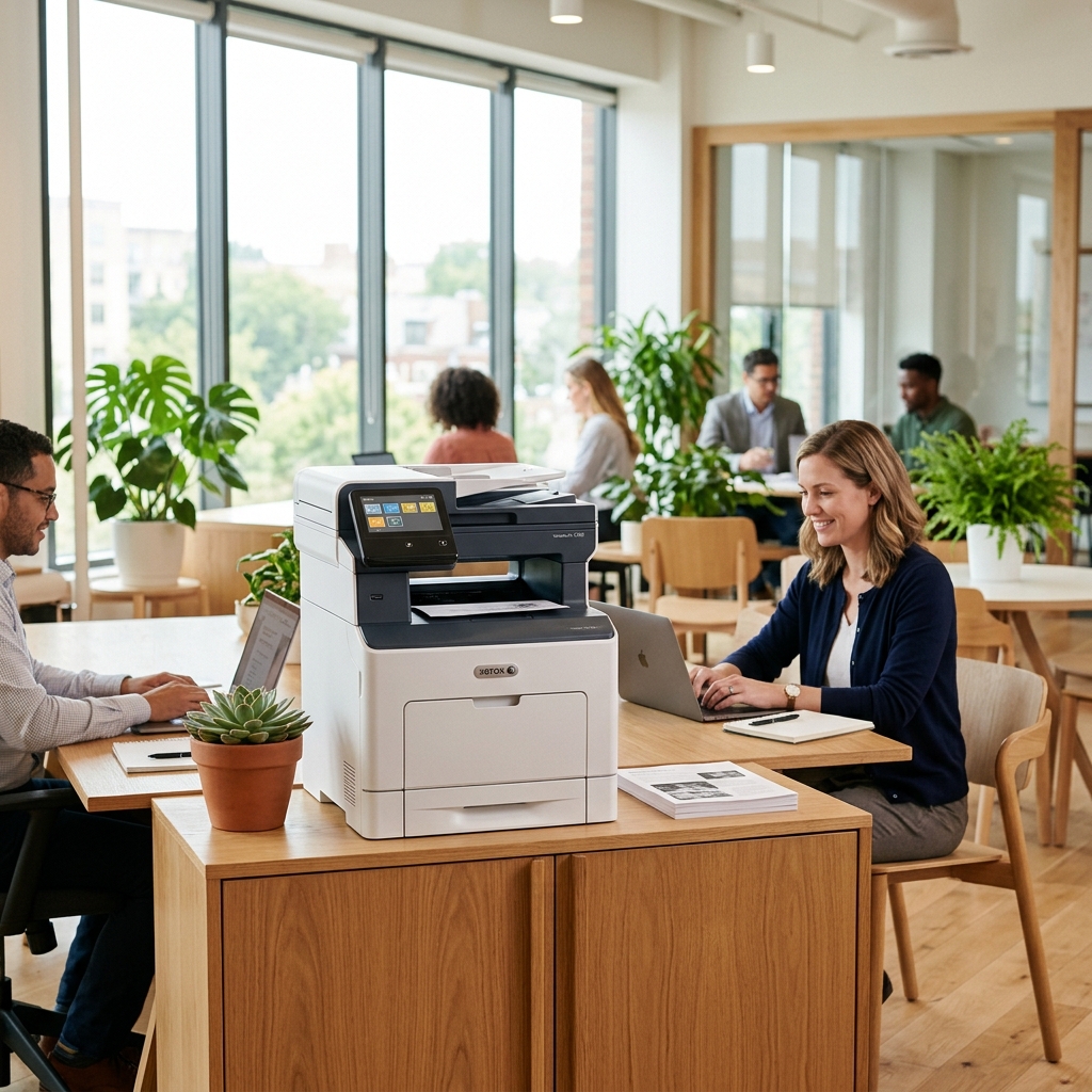 Clean Modern Office Printer Workspace